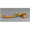 Image 1 : Chinese Huanghuali Carved Peach Form Ruyi Scepter