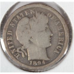 1894-O BARBER DIME VG