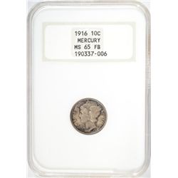 1916 MERCURY DIME NGC MS-65 FB