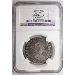 1806/5 Bust half $ O-102  NGC VF dmg a dent in front of nose