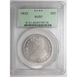1823  Bust half $  PCGS50 This is a non-normal 3 variety