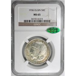 1936  Elgin half $  NGC65  CAC sticker