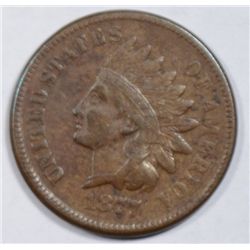 1877 Indian penny  VF/XF  nice color lite corrosion