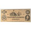 Image 1 : Enigmatical issue $10 Confederate note VF pinholed est $90-$100
