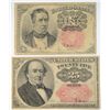 Image 1 : 5th issue Fractional currency  25 cent   XF but a pinhole and 10 cent