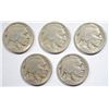 Image 1 : 5  1921S  Buffalo nickel scarce date  full date good WON'T SEE THIS OFTEN
