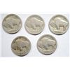 Image 2 : 5  1921S  Buffalo nickel scarce date  full date good WON'T SEE THIS OFTEN