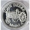 Image 1 : CLASSIC JOHN DEERE LICENSED ONE OUNCE SILVER ART ROUND FEAT. A  MODEL A TRACTOR