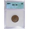 Image 1 : 1872 INDIAN ONE CENT ICG GOOD - VG 6