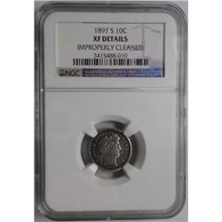 1897S Barber dime  NGC XF cleaned