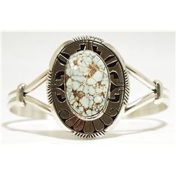 Navajo Dry Creek Turquoise Sterling Silver Cuff Bracelet - Eugene Belone