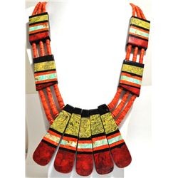 Santo Domingo Reversible Multi-Stone & Spiny Oyster Heishi Necklace - Delbert & Torevia Crespin