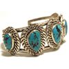 Image 2 : Old Pawn Navajo Turquoise Sterling Silver Cuff Bracelet