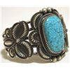 Image 2 : Navajo Spider Web Kingman Turquoise Sterling Silver Cuff Bracelet - Kirk Smith