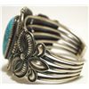 Image 3 : Navajo Spider Web Kingman Turquoise Sterling Silver Cuff Bracelet - Kirk Smith