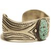 Image 2 : Old Pawn Navajo Spider Web #8 Turquoise Sterling Silver Cuff Bracelet - Calvin Martinez