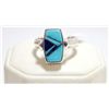 Image 2 : Navajo Reversible Spinner Multi-Stone Inlay Sterling Silver Women's Ring - Calvin Begay