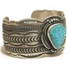 Image 2 : Old Pawn Navajo Spider Web Kingman Turquoise Sterling Silver Cuff Bracelet - Gene Natune