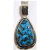 Image 1 : Navajo Sleeping Beauty Turquoise Sterling Silver Pendant - Eugene Belone