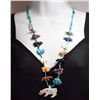 Image 1 : Zuni Turquoise & Multi-Stone Fetish 2-Strand Necklace - Andres Quandelacy