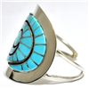Image 2 : Zuni Turquoise Inlay Sterling Silver Cuff Bracelet - Amy Quandelacy