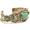 Image 2 : Old Pawn Navajo Spider Web #8 Turquoise Sterling Silver Cuff Bracelet - Joey Allen