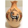 Image 1 : Zuni Hand Painted 3D Deer Pottery with Butterfly on Back - Tony Lorenzo
