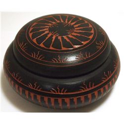 Navajo Etched & Hand Painted Pottery with Lid - Bert