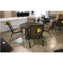 CASUAL CLASSICS CAST ALUMINUM PATIO TABLE AND 4