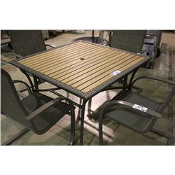 RATAN PATIO TABLE & 2 OUTDOOR PATIO FURNITURE