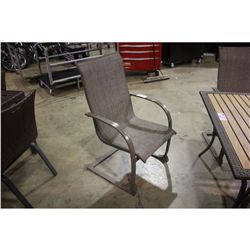 BEIGE HIGH BACK SLING ACTION PATIO CHAIR