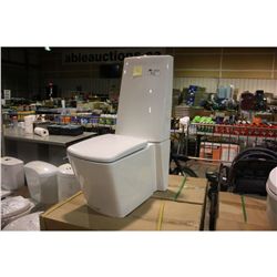 SQUARE MODERN 305MM WHITE DUAL FLUSH TOILET V6340