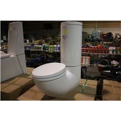 WHITE MODERN ROUND TANK 305MM DUAL FLUSH TOILET
