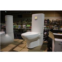 SQUARE MODERN 305MM WHITE DUAL FLUSH TOILET V6230