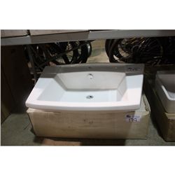 LARGE WHITE ANGULAR BATHROOM SINK