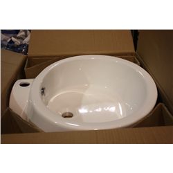 WHITE CIRCULAR V2460 BATHROOM SINK