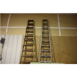 2 LARGE WOODEN A FRAMED LADDERS