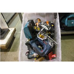 BIN OF ASSORTED POWER TOOLS