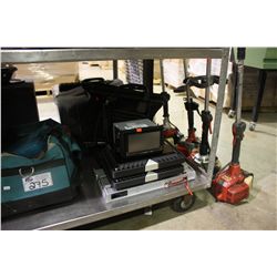 CAR AMPS, DVD PLAYER & ASSORTED ELECTRICAL