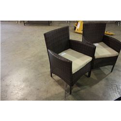 BROWN RATAN PATIO CHAIR WITH CUSION