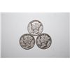 Image 1 : 1942, 1942-D & 1942-S Mercury One Dime; Lot of 3; EST. $10-20