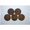 Image 1 : 1887-1891 Indian Head One Cent; Consecutive Years; Lot of 5; EST. $5-15