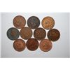 Image 1 : Indian Head One Cent; Various Dates & Conditions; Lot of 10; EST. $10-20