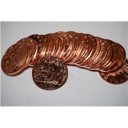 2012 China Panda Copper Round; .999 Fine Copper 1 Oz.; Roll Lot of 20; EST. $30-50