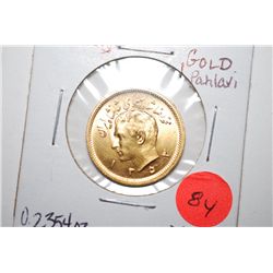 1353 Gold 1 Pahlavi Foreign Coin; Low Mintage; 0.2354 Oz. 0.900 Gold; EST. $400-500