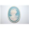 Image 1 : Cameo Brooch Pin With Blue Background; EST. $10-30