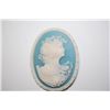 Image 2 : Cameo Brooch Pin With Blue Background; EST. $10-30