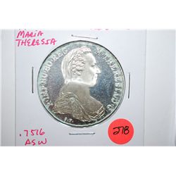 1780 Maria Theresia Re-Strike; .7516 ASW; EST. $30-40