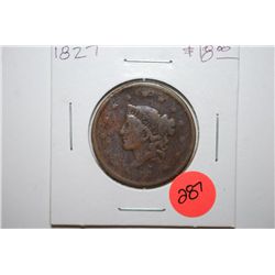 1827 Large One Cent; EST. $15-20