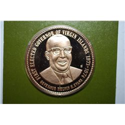 1971-1974 US Virgin Islands First Elected Governor's Inaugural Commemorative Medal; Solid Franklin B